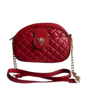 Valentino Orlandi Red Quilted Crossbody Bag